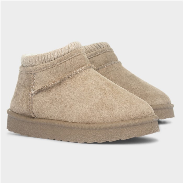 Laurel Girls Taupe Ankle Slip On Boot