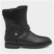 Walkright Girls Black Knitted Collar Flat Boot (Click For Details)