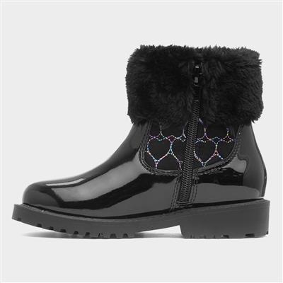 Cecily Girls Black Patent Boot