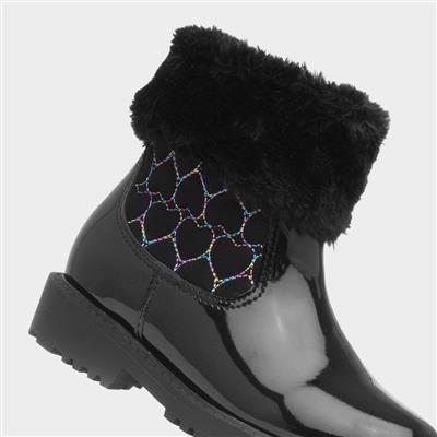 Cecily Girls Black Patent Boot