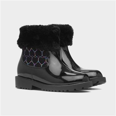 Cecily Girls Black Patent Boot