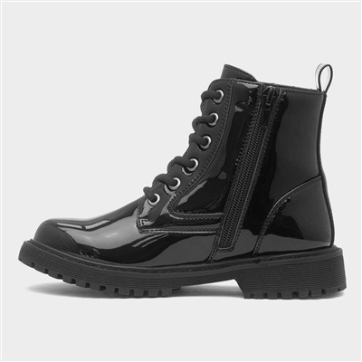 Cornelia Girls Black Patent Ankle Boot