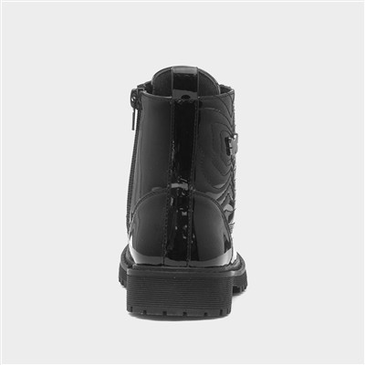 Cornelia Girls Black Patent Ankle Boot