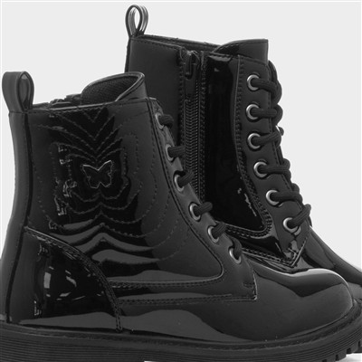 Cornelia Girls Black Patent Ankle Boot