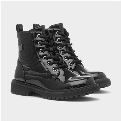 Cornelia Girls Black Patent Ankle Boot