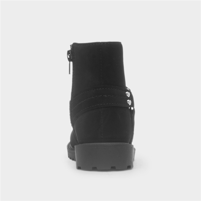 Lucky Girls Black Zip Up Ankle Boot