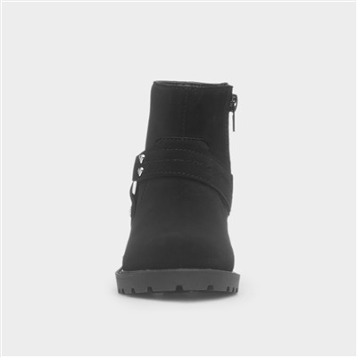 Lucky Girls Black Zip Up Ankle Boot