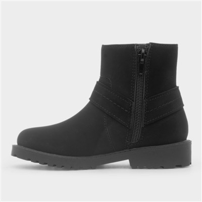 Lucky Girls Black Zip Up Ankle Boot
