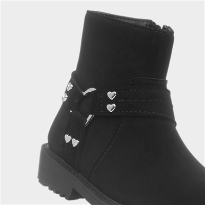 Lucky Girls Black Zip Up Ankle Boot