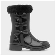 Walkright Farrah Girls Black Patent Bow Calf Boot (Click For Details)