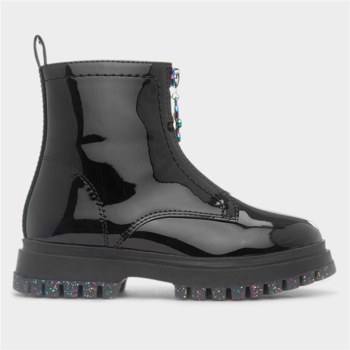 Cora Girls Black Patent Ankle Boot