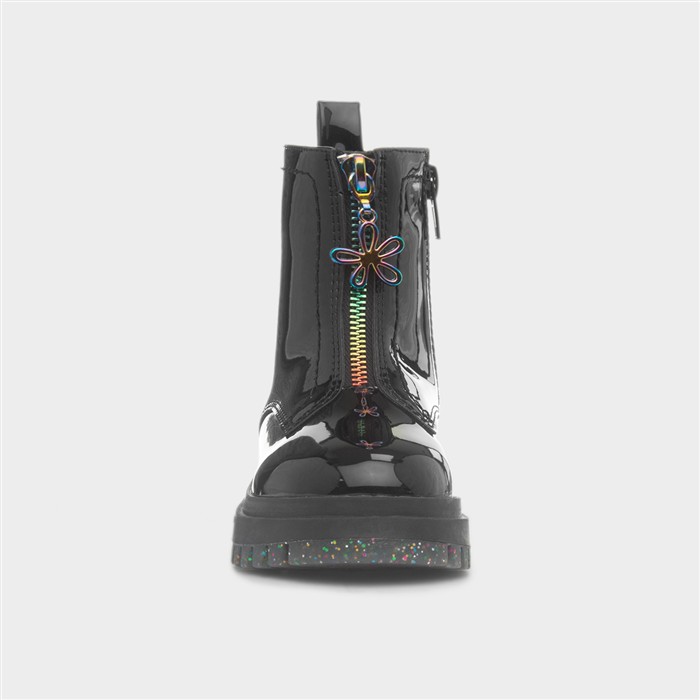 Cora Girls Black Patent Ankle Boot