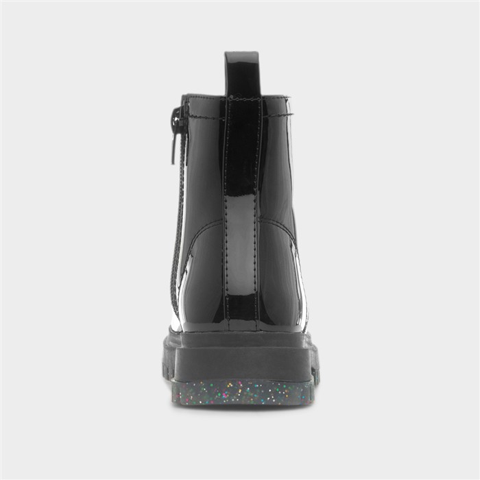 Cora Girls Black Patent Ankle Boot
