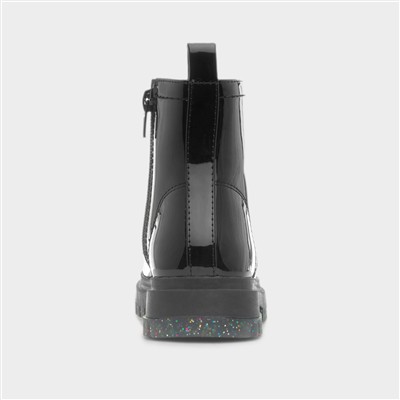 Cora Girls Black Patent Ankle Boot