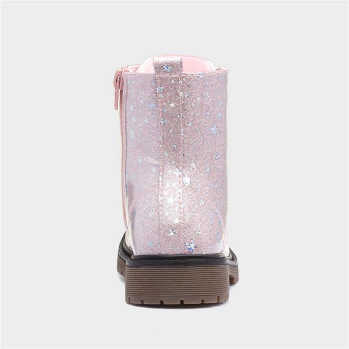 Leanne Girls Pink Glitter Boot