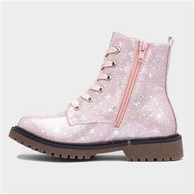 Leanne Girls Pink Glitter Boot