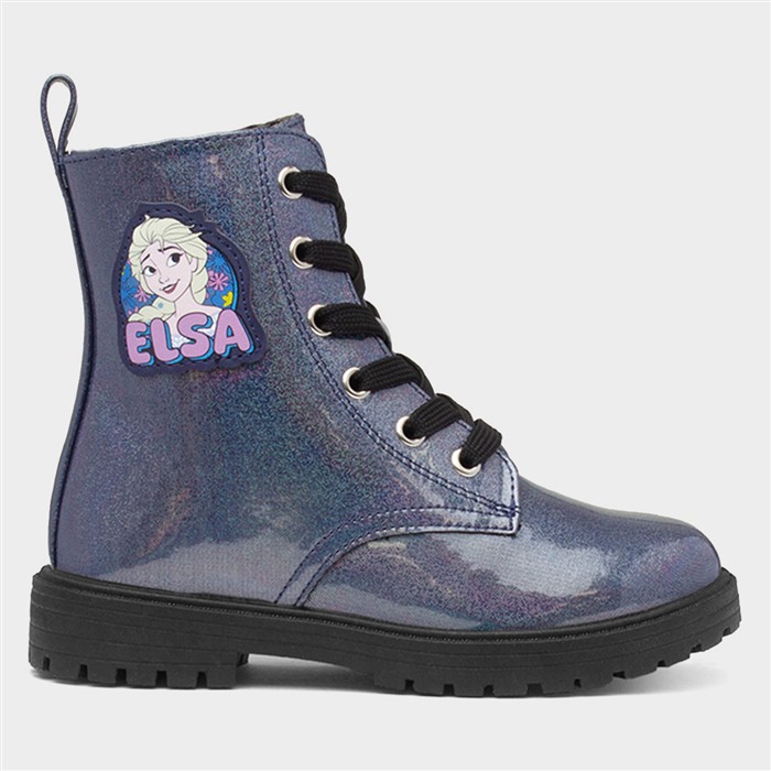 Disney Frozen Girls Blue Kids Navy Ankle Boot Size 25