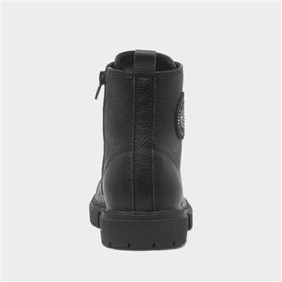 Maddy Girls Black Ankle Boot