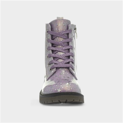 Willow Girls Purple Glitter Star Boot