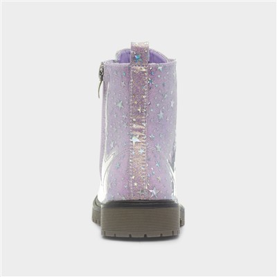 Willow Girls Purple Glitter Star Boot