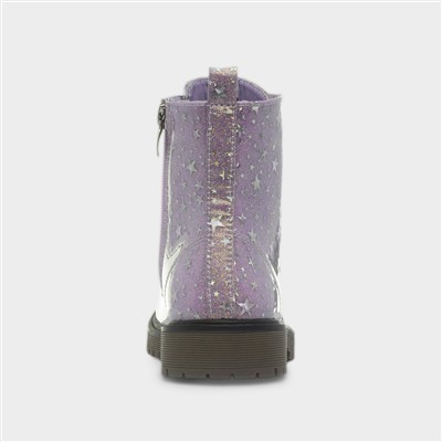 Willow Girls Purple Glitter Star Boot