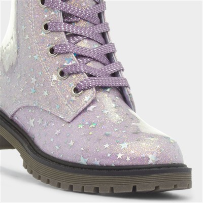 Willow Girls Purple Glitter Star Boot