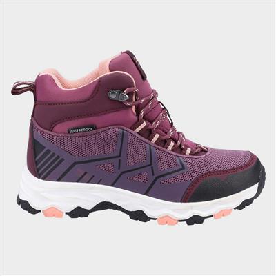 Coaley Girls Purple Lace Up Hiking Boots