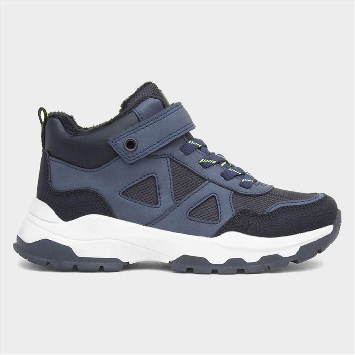 Mo Boys Navy Easy Fasten Chunky Ankle Boot