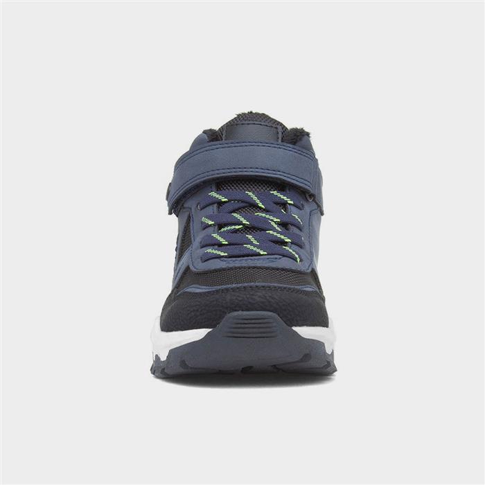 Mo Boys Navy Easy Fasten Chunky Ankle Boot