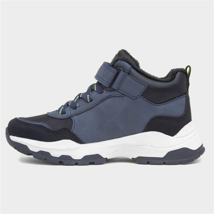 Mo Boys Navy Easy Fasten Chunky Ankle Boot