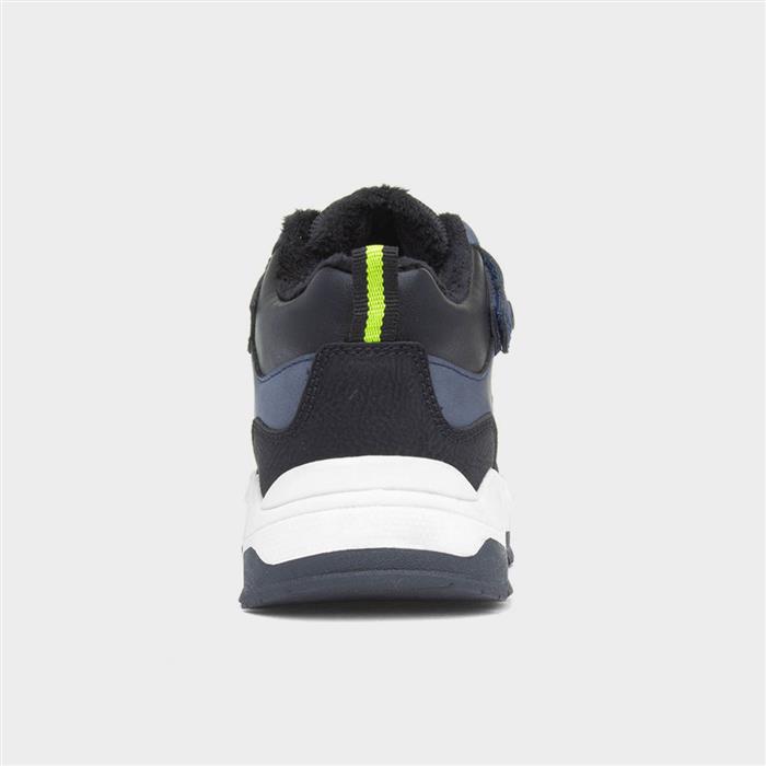 Mo Boys Navy Easy Fasten Chunky Ankle Boot