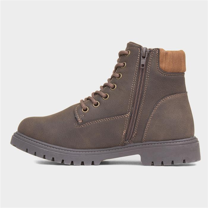 Jamie Boys Brown Zip Ankle Boot