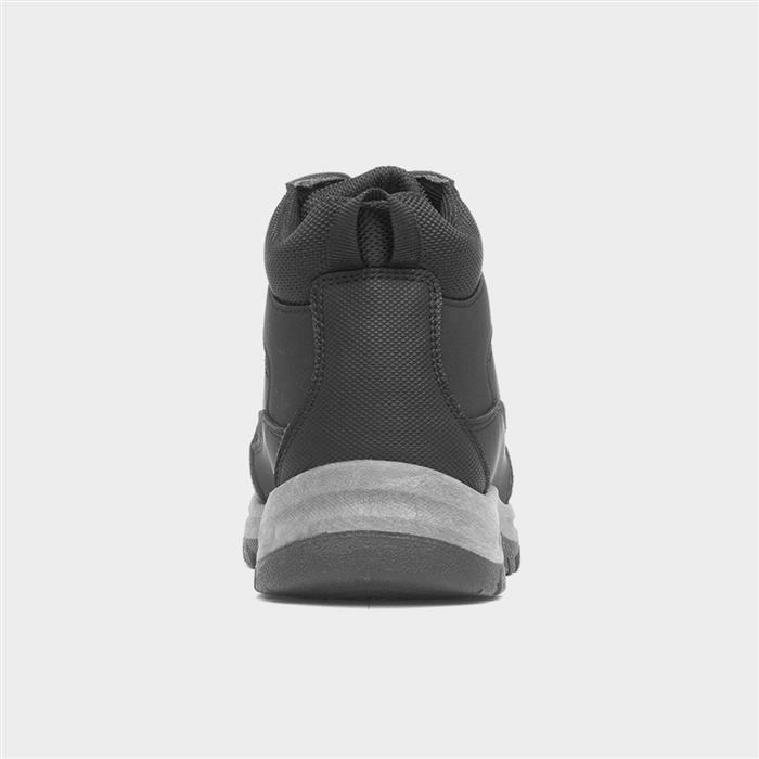 Boys Black Lace Up Chunky Ankle Boot