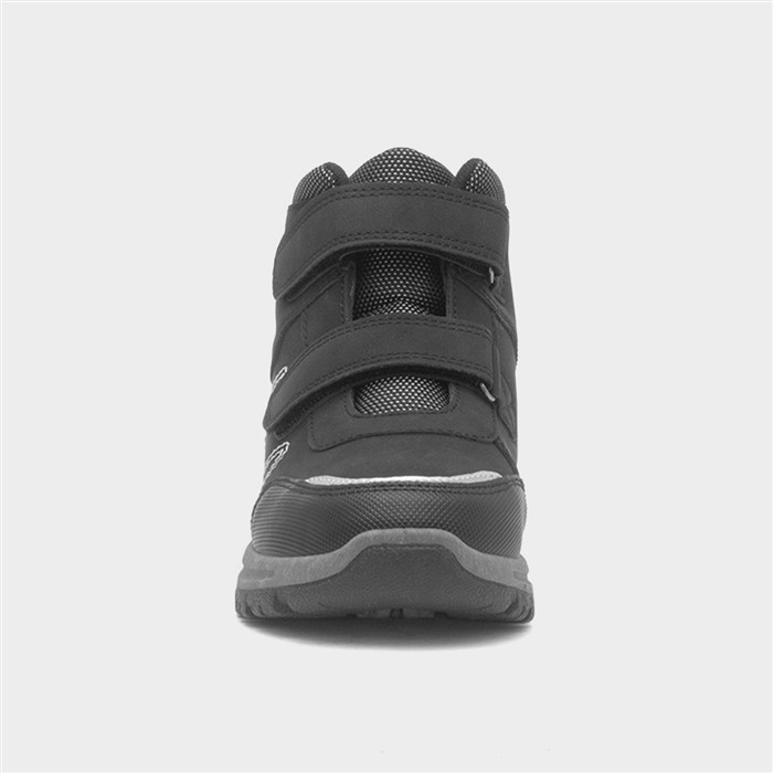 Boys Black Double Easy Fasten Ankle Boot