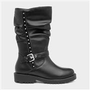 Lilley Black High Leg Boot with Diamantes (Click For Details)