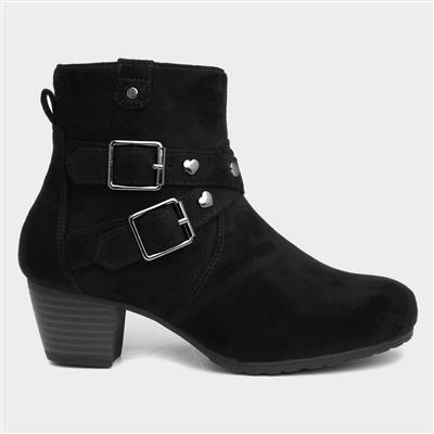 Fleur Girls Black Ankle Boot