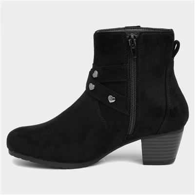 Fleur Girls Black Ankle Boot