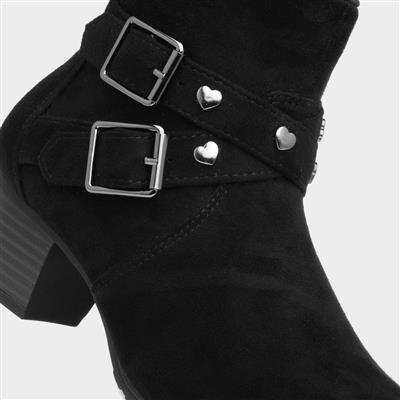 Fleur Girls Black Ankle Boot