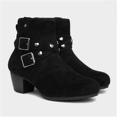 Fleur Girls Black Ankle Boot