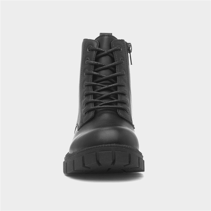 Jade Girls Black Chunky Ankle Boot