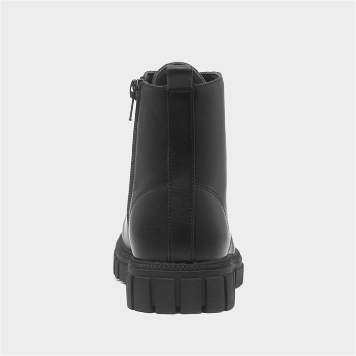 Jade Girls Black Chunky Ankle Boot