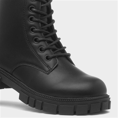 Jade Girls Black Chunky Ankle Boot