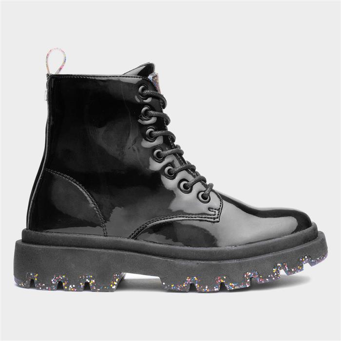 Kids black patent sales boots