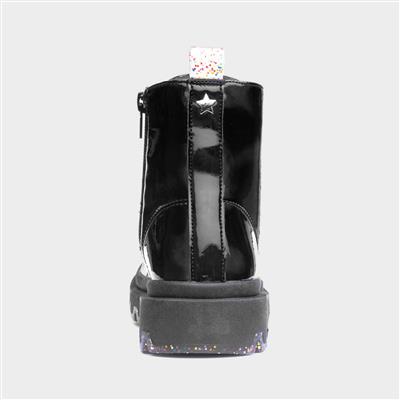 Elizabeth Girls Black Patent Boots