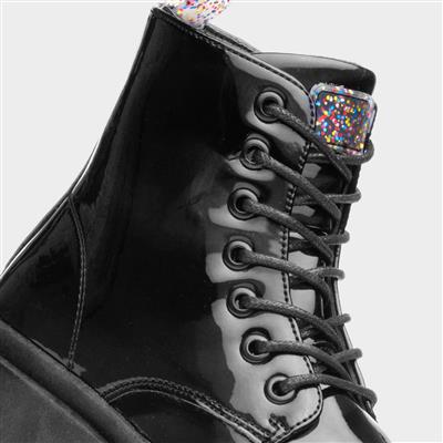Elizabeth Girls Black Patent Boots