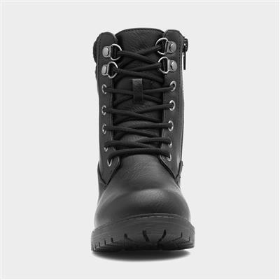 Oksana Girls Black Knitted Ankle Boot