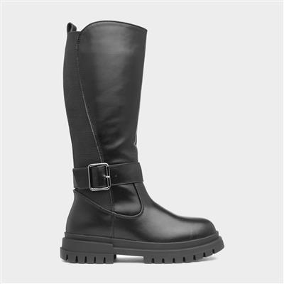 Raine Girls Black Long Leg Boot
