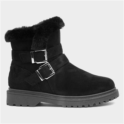 Rhea Girls Black Ankle Boot