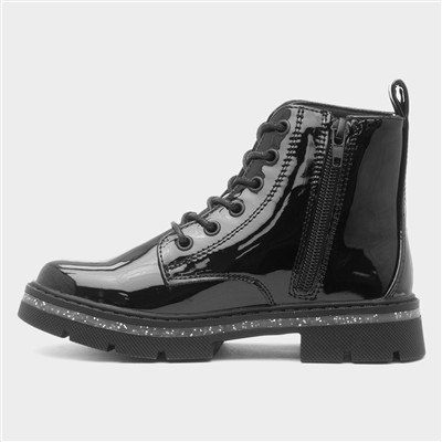 Eliza Girls Black Patent Boot