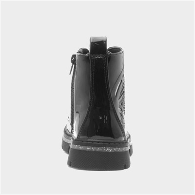 Eliza Girls Black Patent Boot